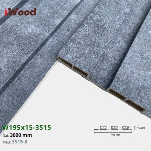 Lam Nhựa PVC 3 Sóng Thấp W195x15 Iwood 3S15-8