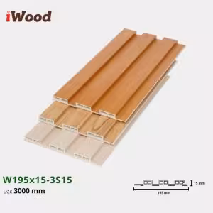 Lam Nhựa PVC 3 Sóng Thấp W195x15 Iwood 3S15