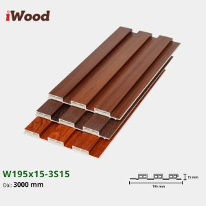 Lam Nhựa PVC 3 Sóng Thấp W195x15 Iwood 3S15