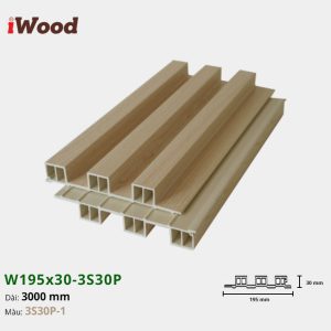 Lam Nhựa PVC 3 Sóng Cao W195x30 Iwood 3S30P-1