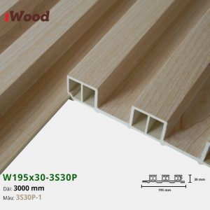Lam Nhựa PVC 3 Sóng Cao W195x30 Iwood 3S30P-1