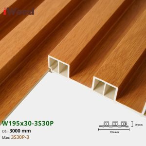 Lam Nhựa PVC 3 Sóng Cao W195x30 Iwood 3S30P-3