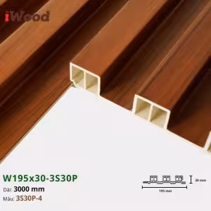 Lam Nhựa PVC 3 Sóng Cao W195x30 Iwood 3S30P-4