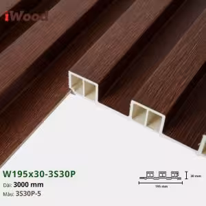 Lam Nhựa PVC 3 Sóng Cao W195x30 Iwood 3S30P-5