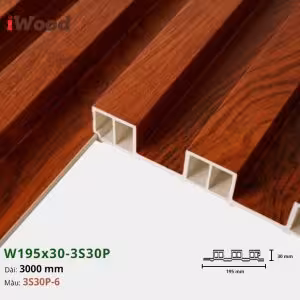 Lam Nhựa PVC 3 Sóng Cao W195x30 Iwood 3S30P-6