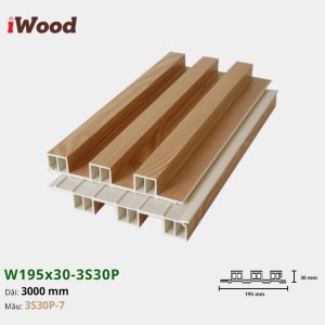 Lam Nhựa PVC 3 Sóng Cao W195x30 Iwood 3S30P-7