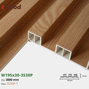 Lam Nhựa PVC 3 Sóng Cao W195x30 Iwood 3S30P-7