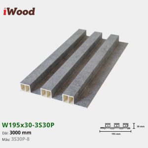 Lam Nhựa PVC 3 Sóng Cao W195x30 Iwood 3S30P-8