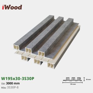 Lam Nhựa PVC 3 Sóng Cao W195x30 Iwood 3S30P-8