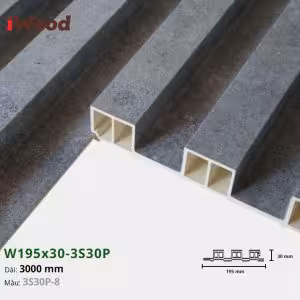 Lam Nhựa PVC 3 Sóng Cao W195x30 Iwood 3S30P-8
