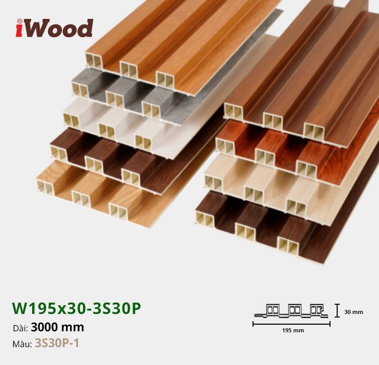 Lam Nhựa PVC 3 Sóng Cao W195x30 Iwood 3S30P Lam Nhựa PVC 3 Sóng Cao W195x30 Iwood 3S30P