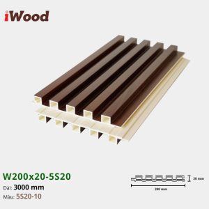 Lam Nhựa PVC 3 Sóng Cao W200x20 Iwood 5S20-10