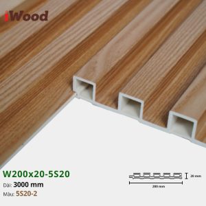 Lam Nhựa PVC 3 Sóng Cao W200x20 Iwood 5S20-2