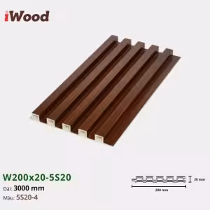 Lam Nhựa PVC 3 Sóng Cao W200x20 Iwood 5S20-4
