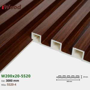 Lam Nhựa PVC 3 Sóng Cao W200x20 Iwood 5S20-4