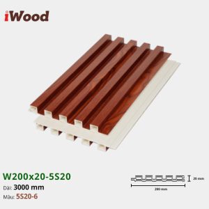 Lam Nhựa PVC 3 Sóng Cao W200x20 Iwood 5S20-6