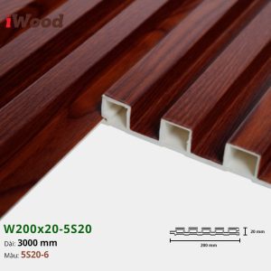 Lam Nhựa PVC 3 Sóng Cao W200x20 Iwood 5S20-6