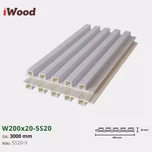 Lam Nhựa PVC 3 Sóng Cao W200x20 Iwood 5S20-9