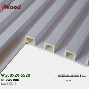 Lam Nhựa PVC 3 Sóng Cao W200x20 Iwood 5S20-9
