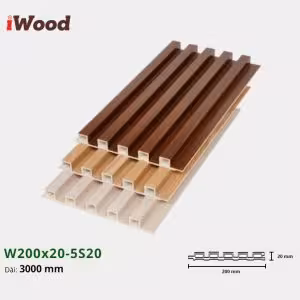 Lam Nhựa PVC 3 Sóng Cao W200x20 Iwood 5S20