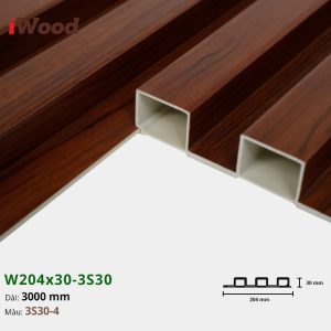 Lam Nhựa PVC 3 Sóng Cao W204x30 Iwood 3S30-4