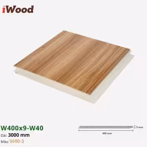 Nhựa PVC Vân Gỗ W400x9 Iwood W40-3