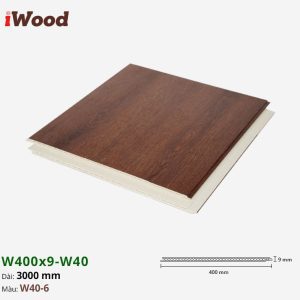 Nhựa PVC Vân Gỗ W400x9 Iwood W40-6