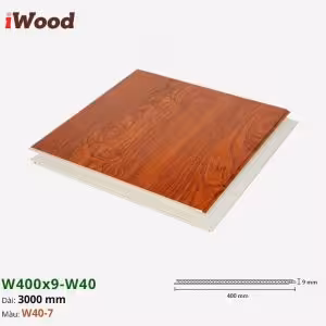 Nhựa PVC Vân Gỗ W400x9 Iwood W40-7