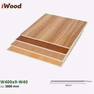Nhựa PVC Vân Gỗ W400x9 Iwood W40