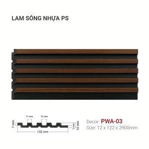 Tấm Ốp Nhựa PS Lam Sóng Vân Gỗ PWA-03