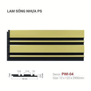 Tấm Ốp Lam Sóng Nhựa PS PWI-04 Vàng Đen