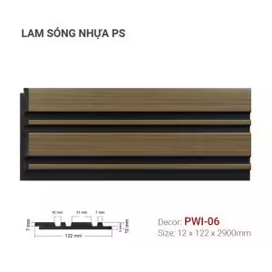 Tấm Ốp Tường Lam Sóng PS Vân Gỗ PWI-06