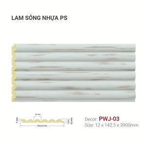 Tấm Ốp Lam Sóng Nhựa PS Giả Vân Gỗ PWJ-03