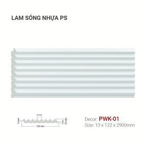 Tấm Ốp Lam Sóng Nhựa PS Trang Trí PWK-01