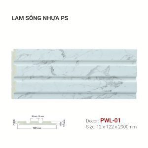 Tấm Ốp Lam Sóng Nhựa PS Vân Đá PWL-01