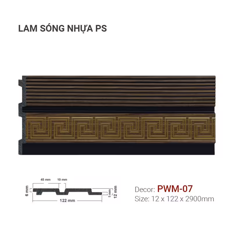 Tấm Ốp Nhựa PS Lam Sóng Hoa Văn Hy Lạp Vàng Kim Tấm Ốp Nhựa PS Lam Sóng Hoa Văn Hy Lạp Vàng Kim
