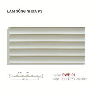Tấm Ốp Nhựa Lam Sóng PS PWP-01 147.7x13mm