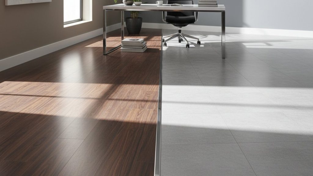 Sàn gỗ công nghiệp và sàn nhựa trong không gian sống hiện đại