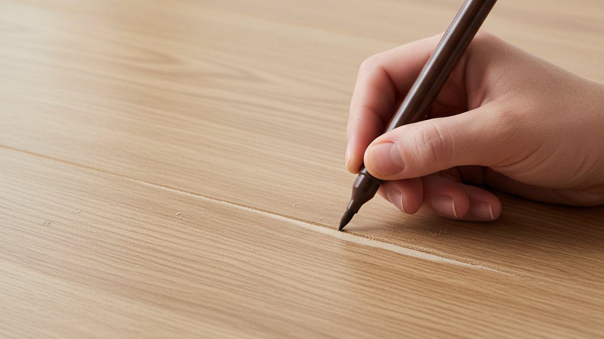Dùng bút sửa vết xước trên sàn gỗ