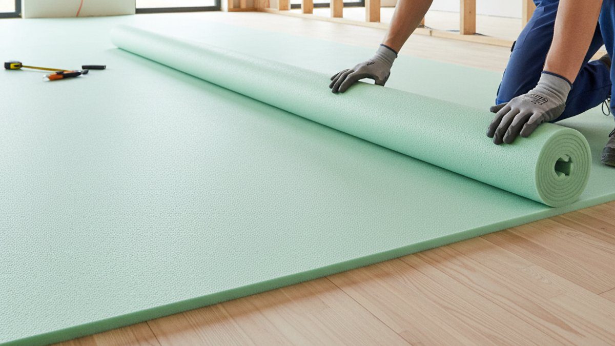 Lớp lót chống ẩm được trải trên mặt bằng sàn