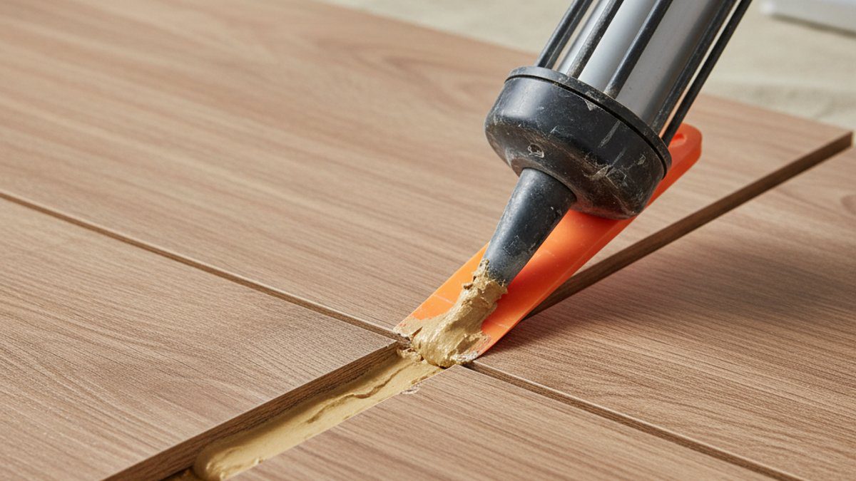 Dùng keo trám khe hở sàn gỗ