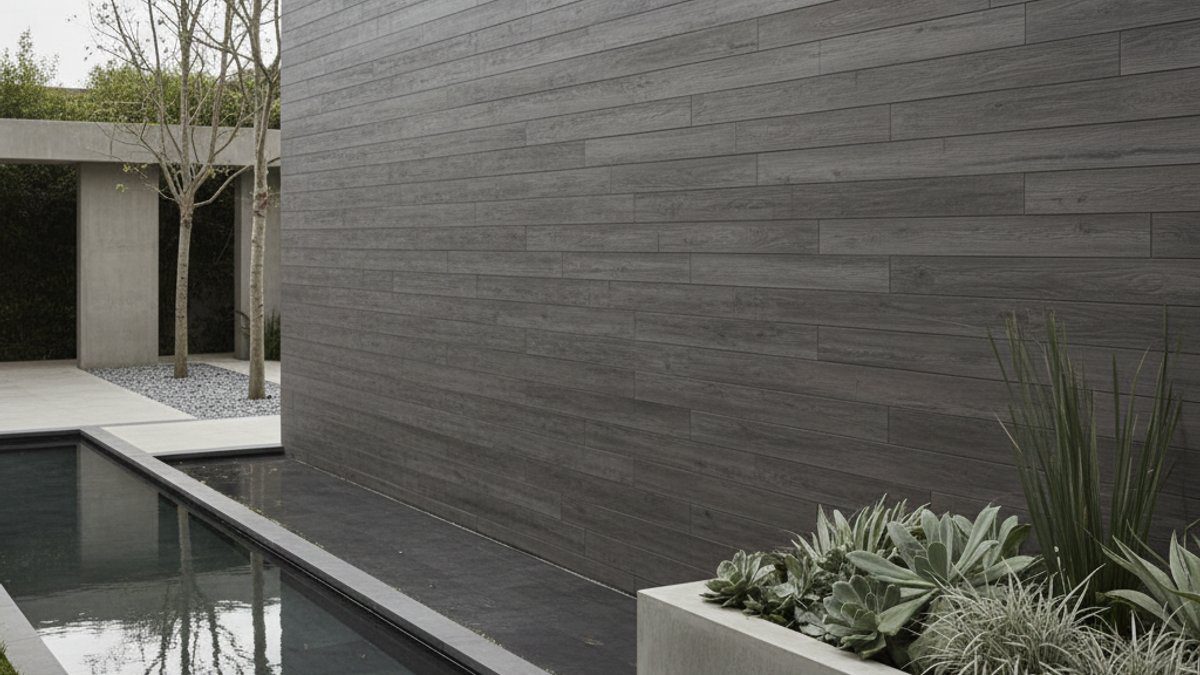 Tường ốp gỗ nhựa WPC tạo điểm nhấn cho sân vườn