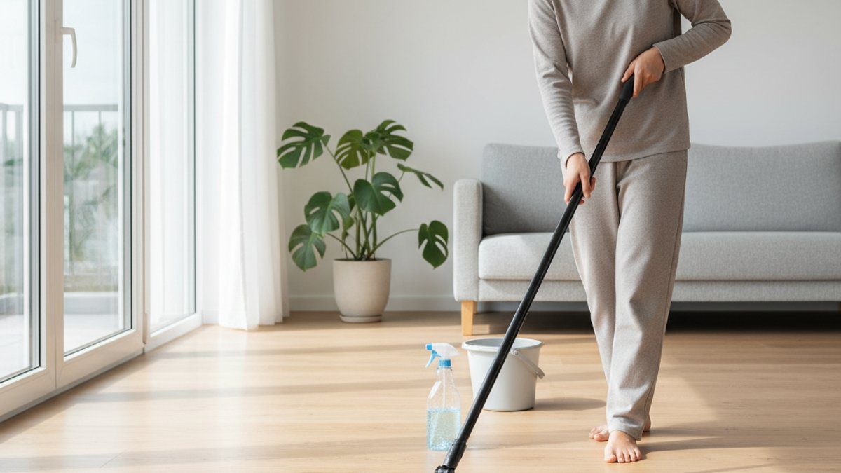 Vệ sinh sàn gỗ kỹ thuật bằng khăn lau mềm