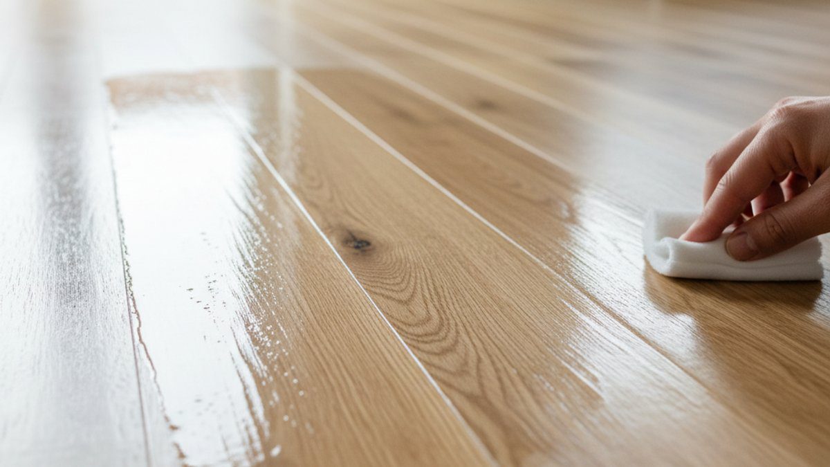 Bề mặt sàn gỗ tự nhiên được xử lý chống thấm