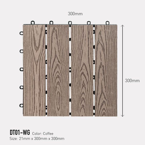 Vỉ Gỗ Nhựa Ngoài Trời DT01-WG-Coffee
