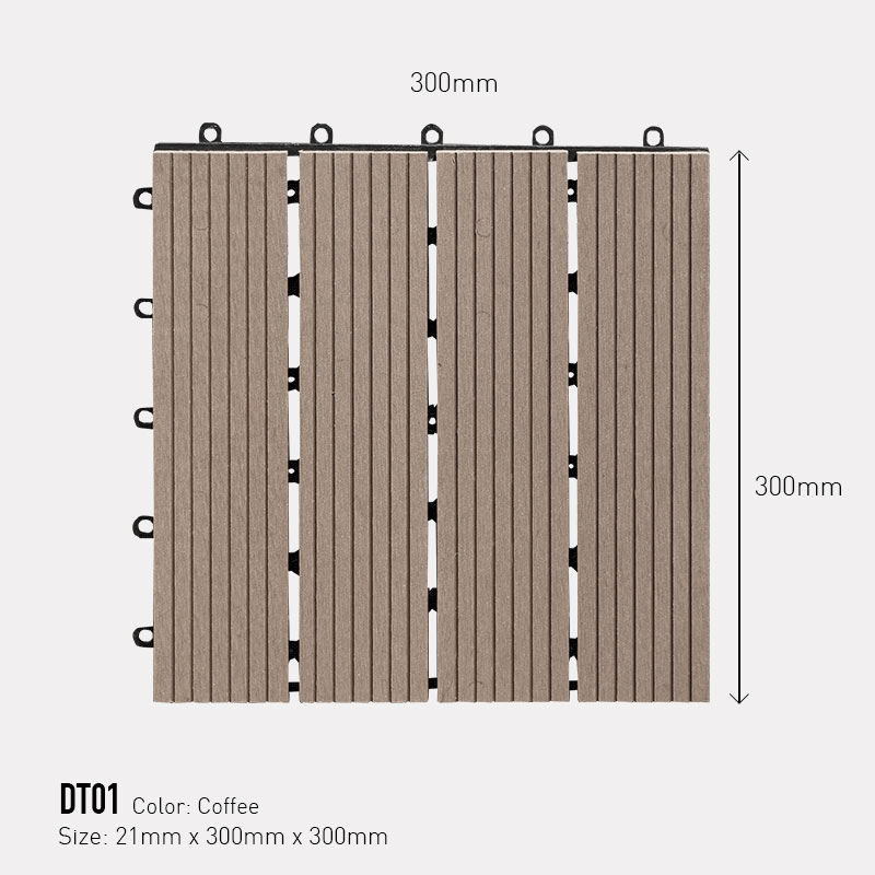Vỉ Gỗ Nhựa Ngoài Trời DT01-Coffee