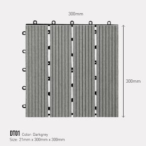 Vỉ Gỗ Nhựa Awood DT01 Màu Darkgrey