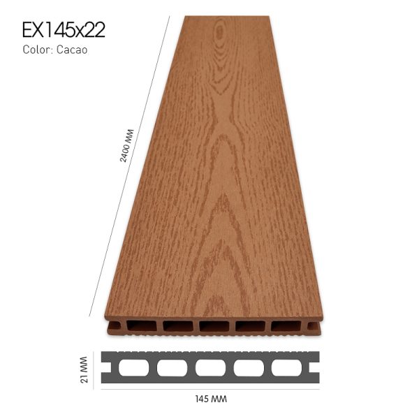 Sàn gỗ ngoài trời Exwood EX145x22 Cacao