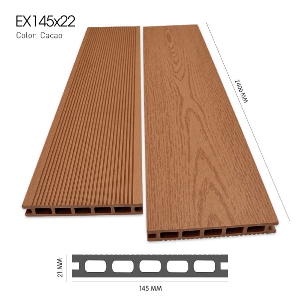 Sàn gỗ ngoài trời Exwood EX145x22 Cacao