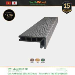 Gỗ nhựa ngoài trời South Wood SW-V123.5H52-3D-Deep Grey